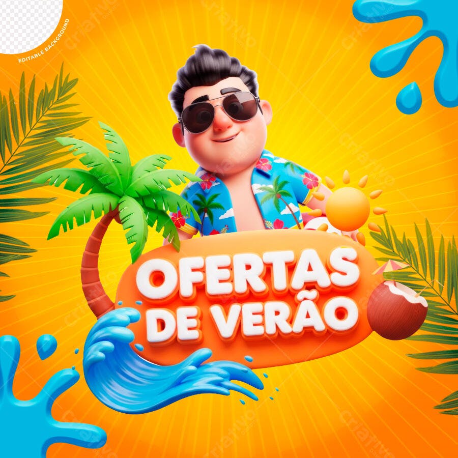 Flyer Ofertas de Verão PSD Editável
