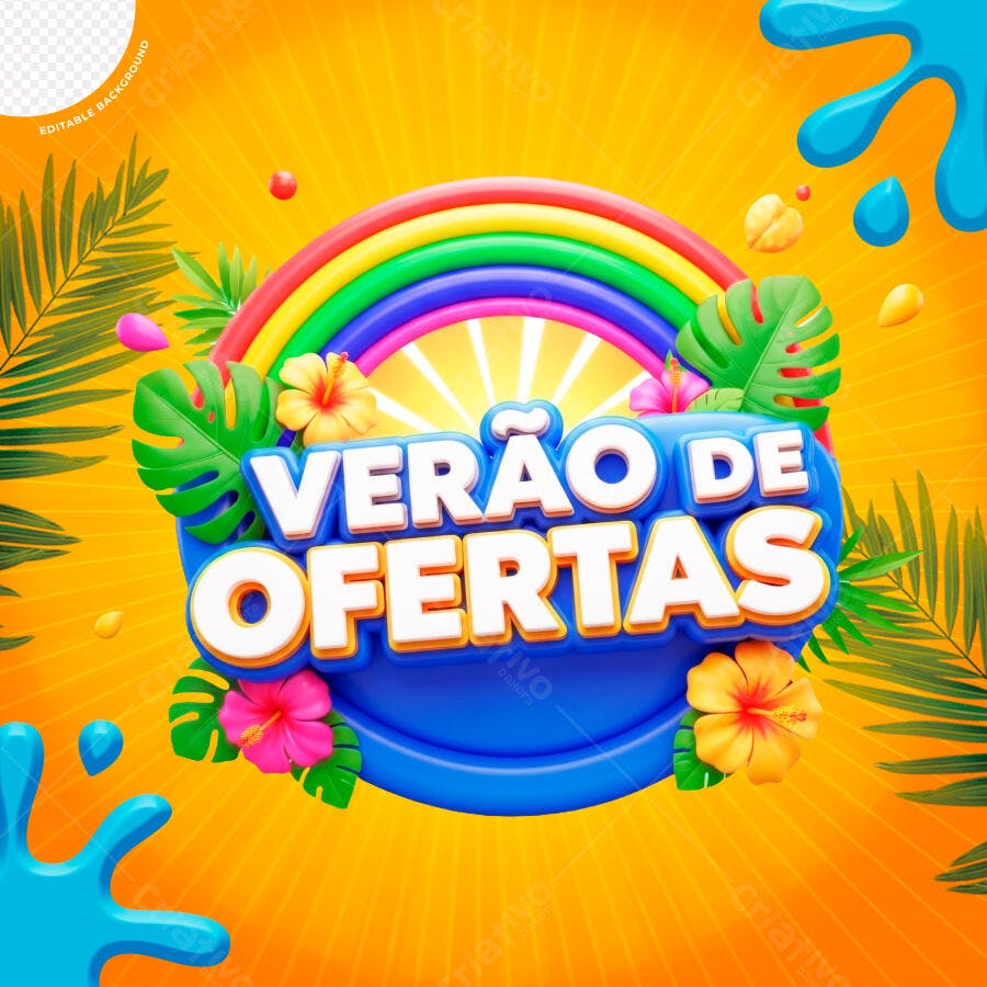Flyer Verão de Ofertas PSD Editável