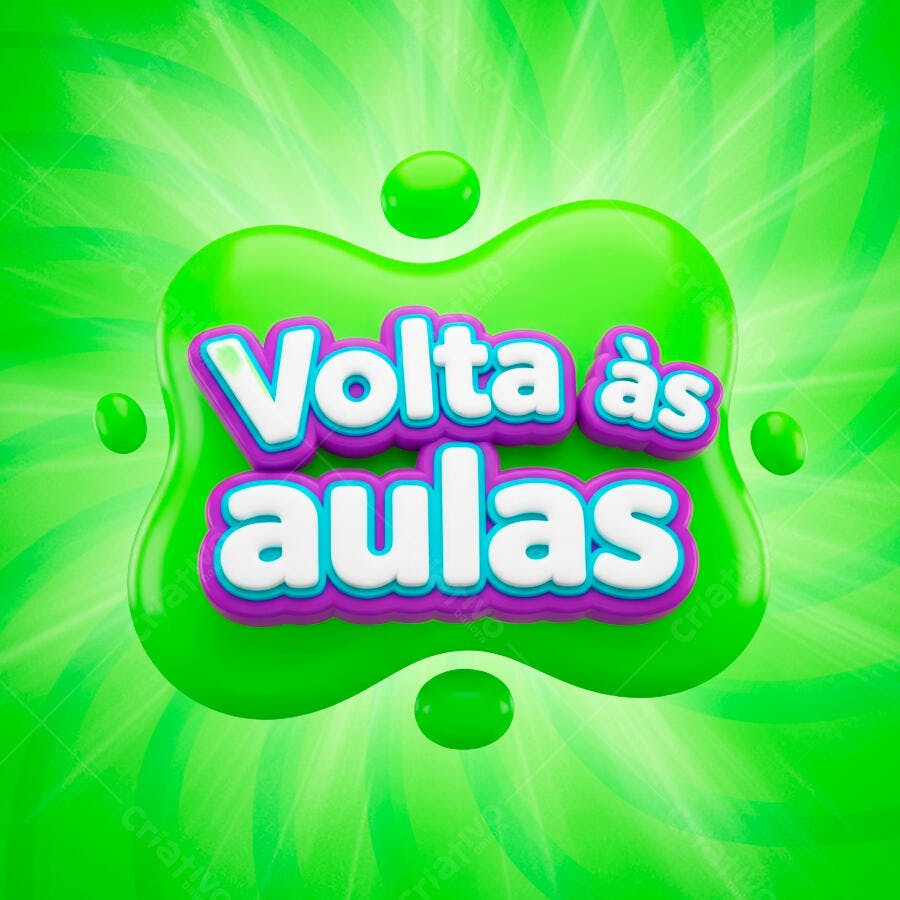 Flyer para Volta às Aulas 3D Bubbly PSD Editável