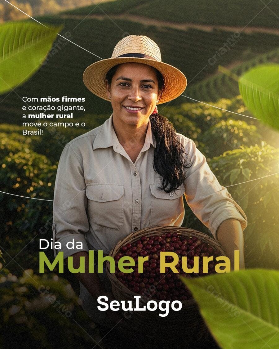 Post Dia da Mulher Rural Agronegócio PSD Editável