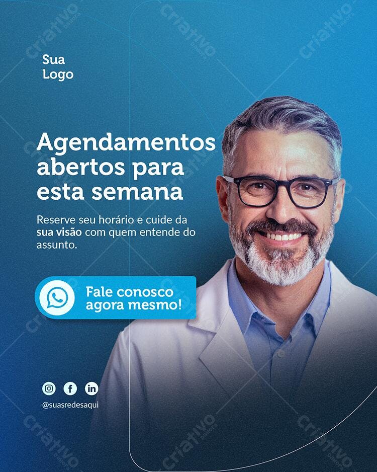 Post Instagram Agendamentos Clínica Médica PSD Editável