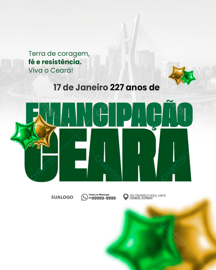 Flyer Emancipação do Ceará 227 Anos PSD Editável
