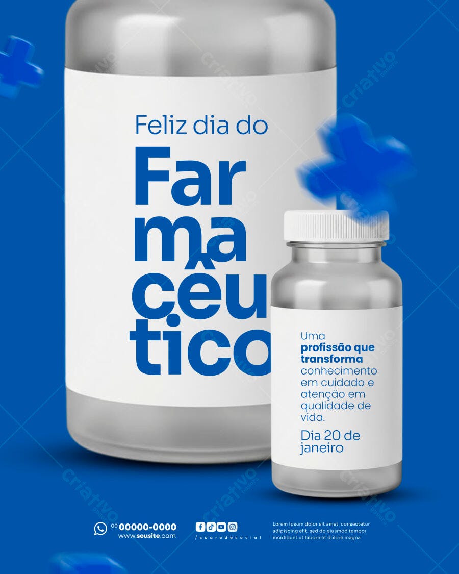 Post Instagram Dia do Farmacêutico Farmácia PSD Editável