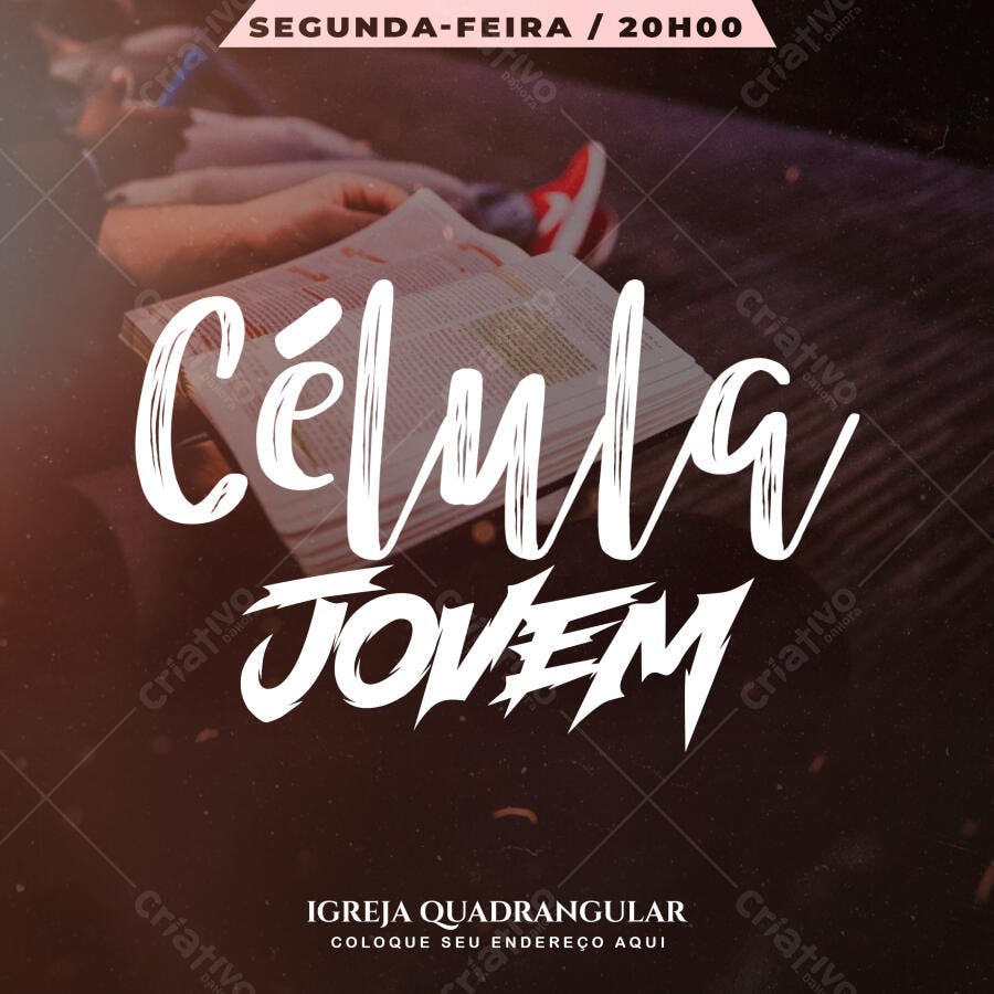 Post Instagram Célula Jovem Igreja Quadrangular PSD Editável
