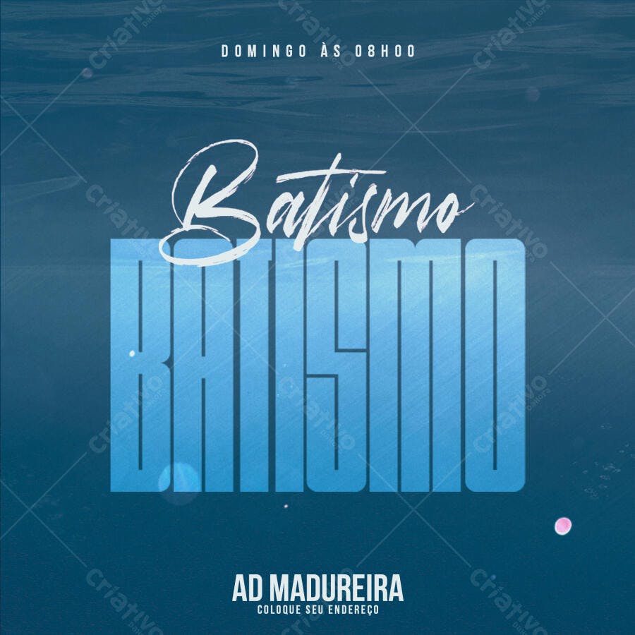 Post Instagram Batismo Igreja Cristã PSD Editável
