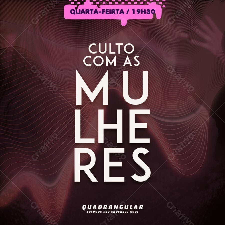 Post Instagram Culto Mulheres Igreja PSD Editável
