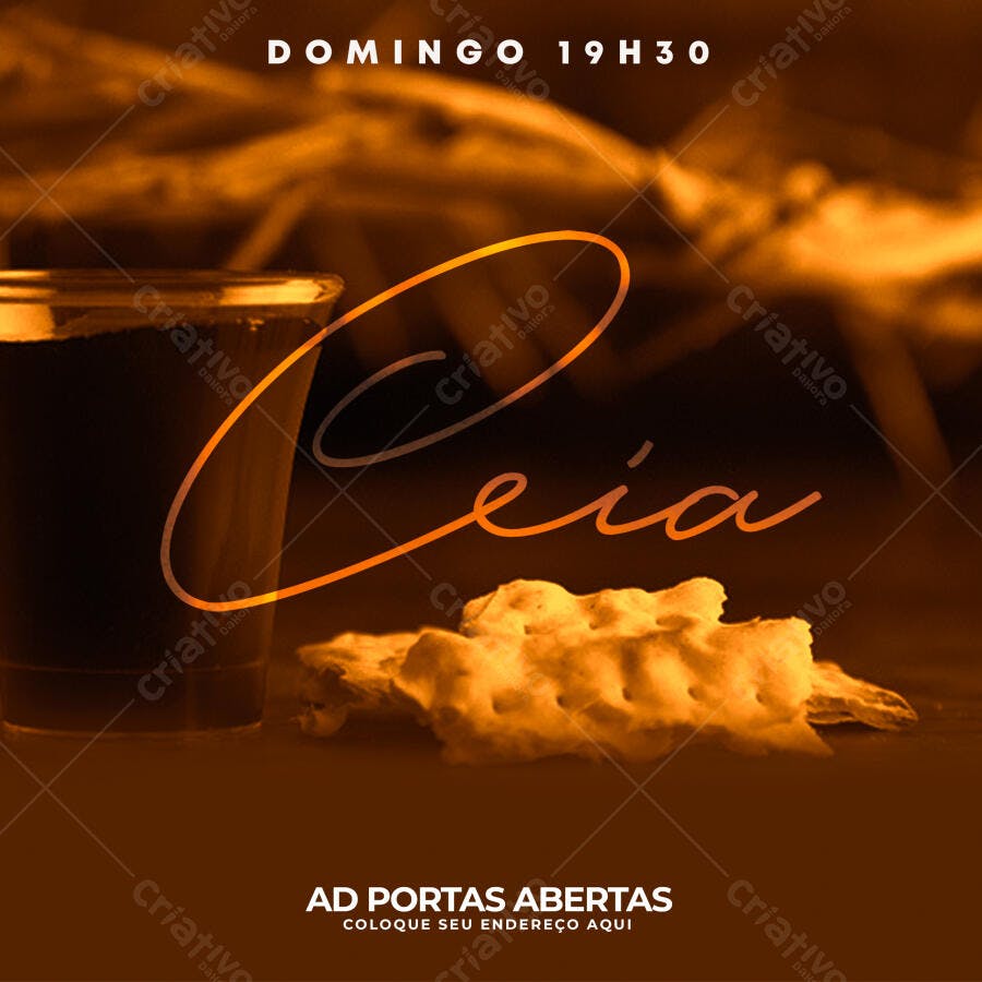 Post Instagram Ceia do Senhor Igreja PSD Editável