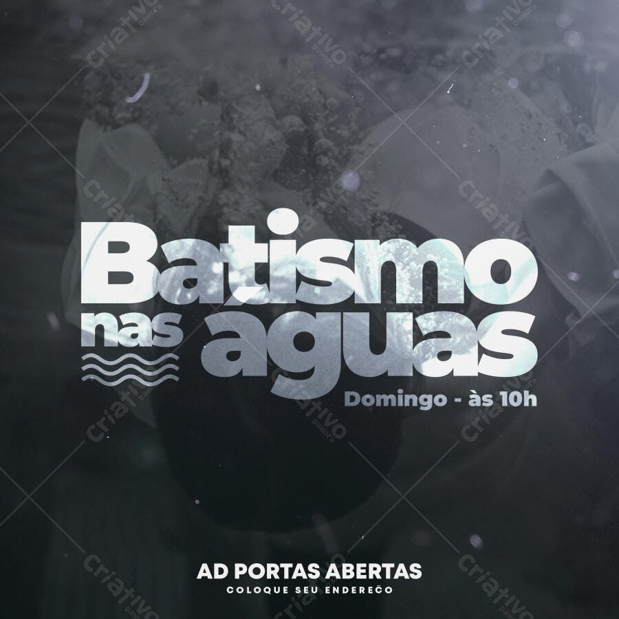 Post Instagram Batismo nas Águas Igreja PSD Editável