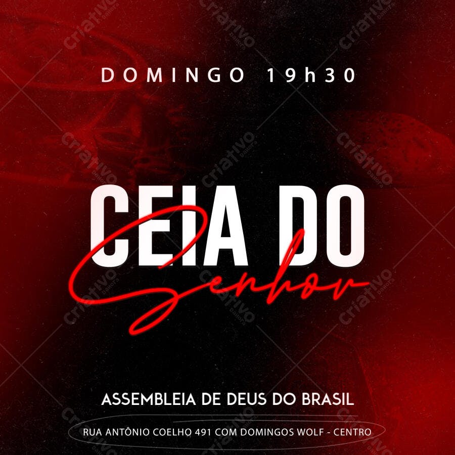 Post Instagram Ceia do Senhor Igreja PSD Editável