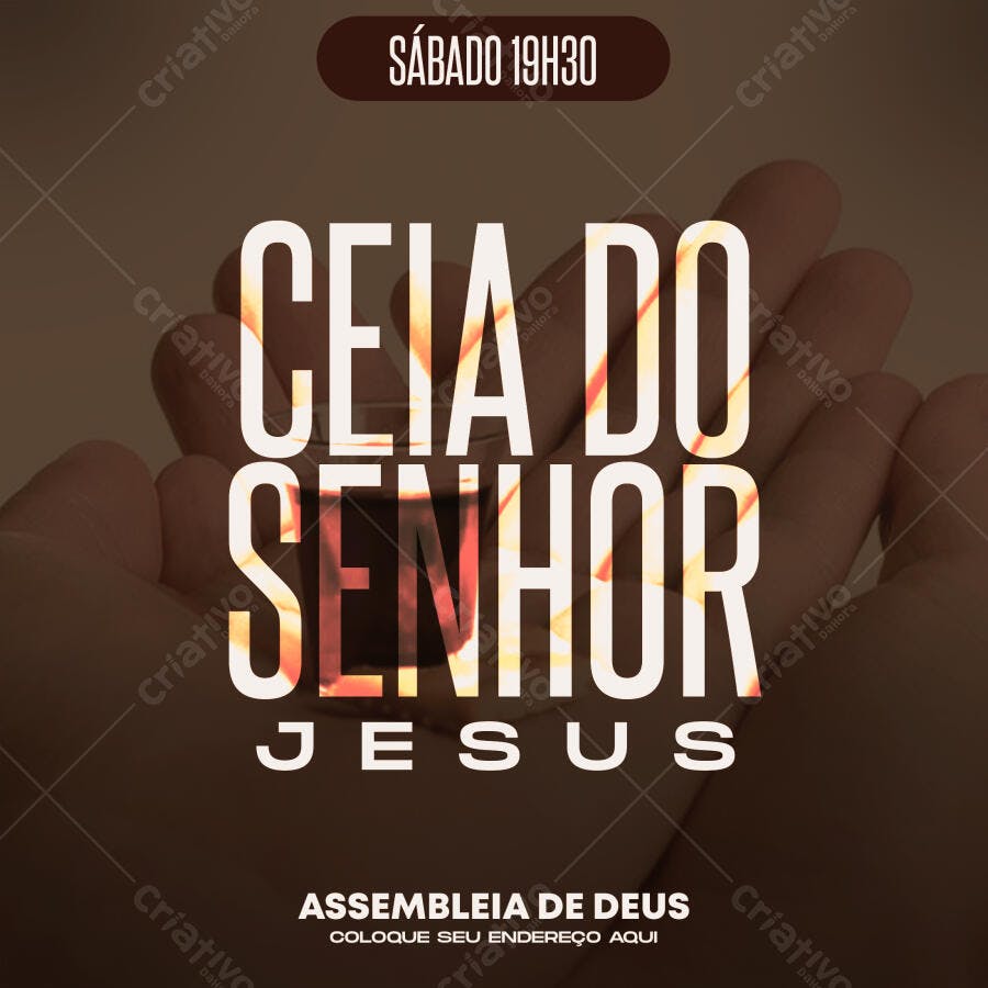 Post CELA DO SENHOR JESUS Igreja PSD Editável