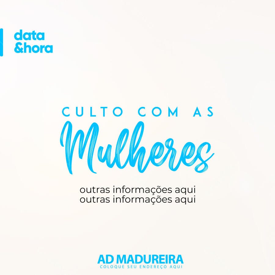 Post Instagram Culto Mulheres Igreja PSD Editável