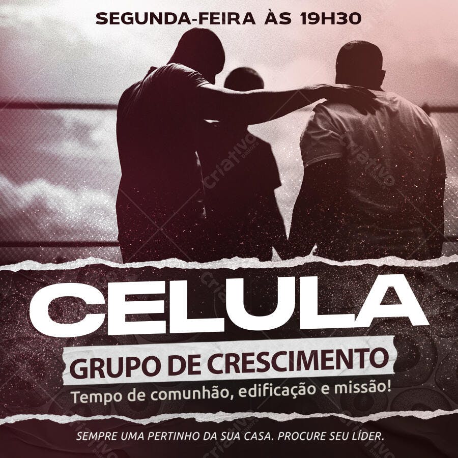 Post Instagram Igreja Célula Grupo Crescimento PSD Editável