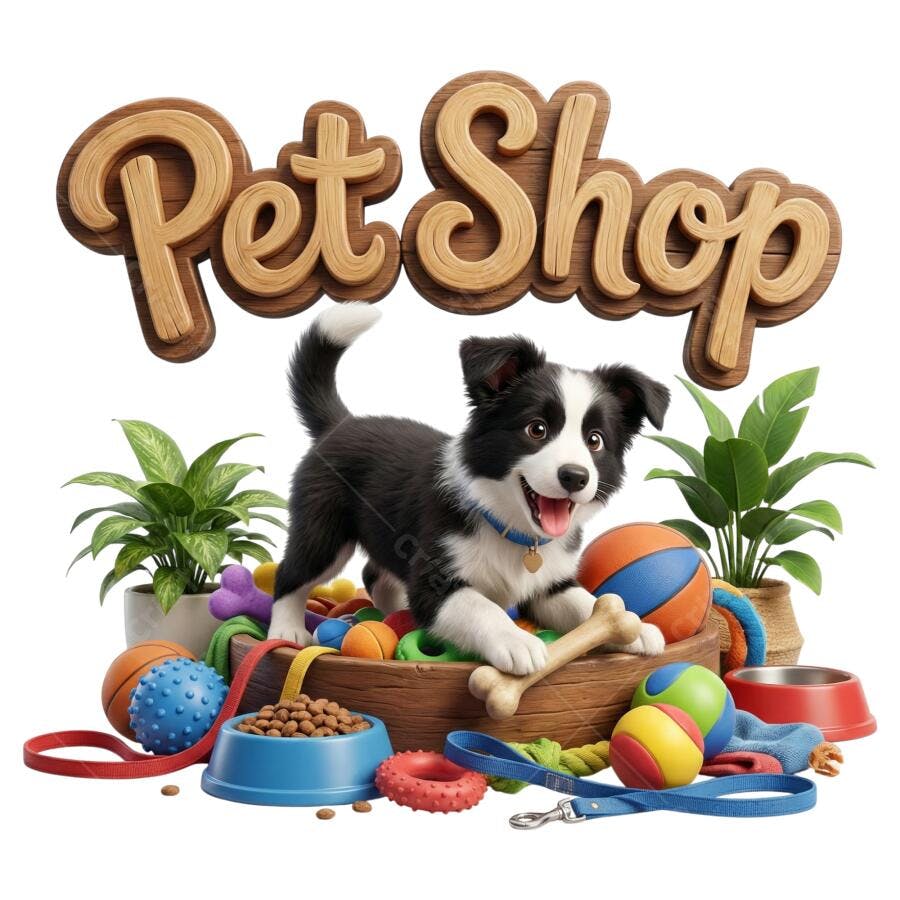 Selo 3D Pet Shop Cachorro Fofo Brinquedos PNG