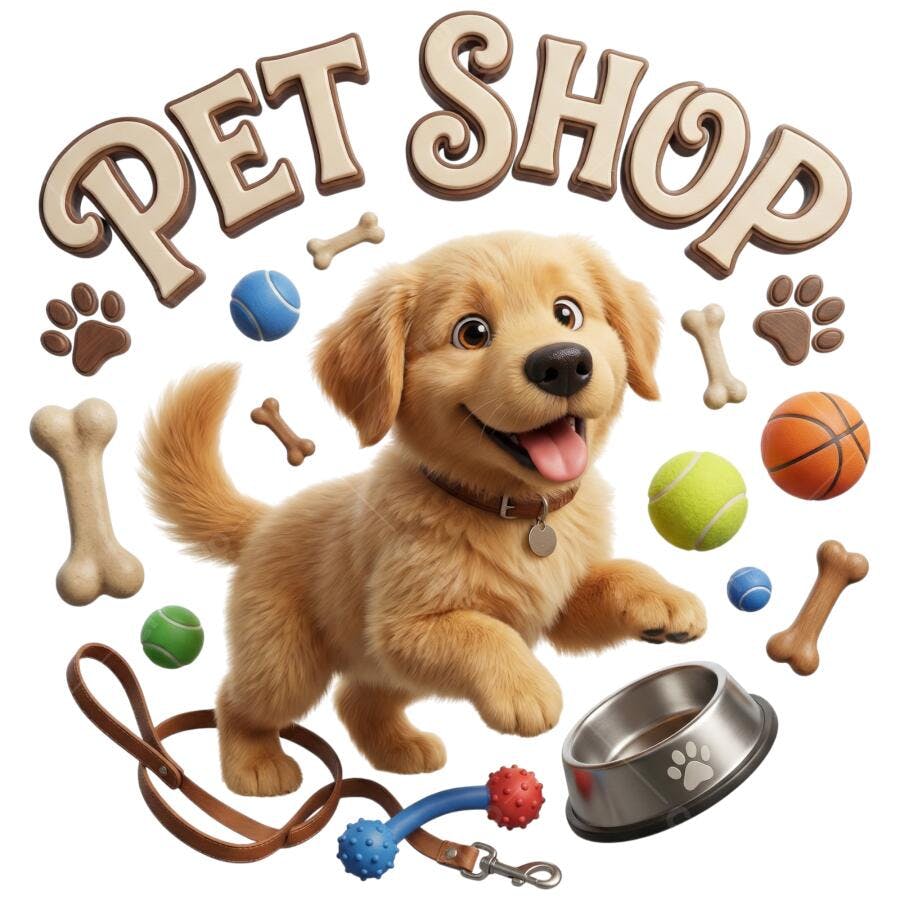 Logo Pet Shop Cachorro Fofo Brinquedos PNG Transparente