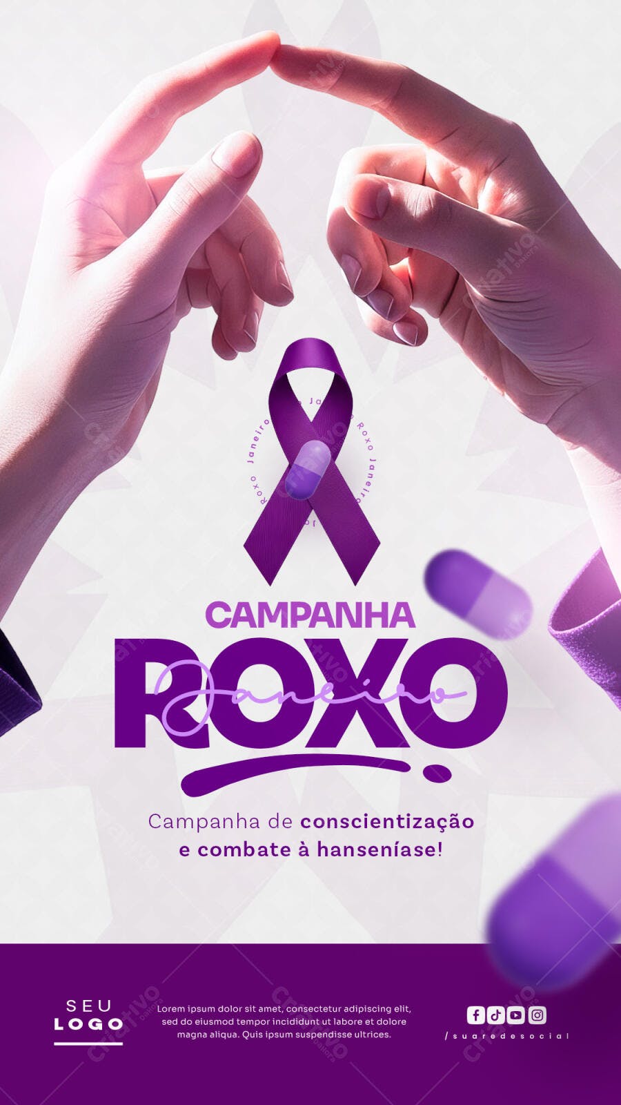 Story Campanha Janeiro Roxo Hanseníase PSD Editável