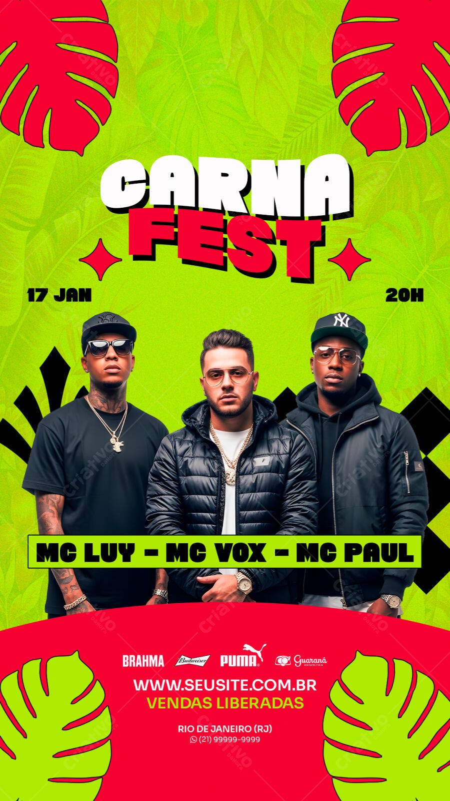 Story Instagram Carnafest Pré-Carnaval PSD Editável