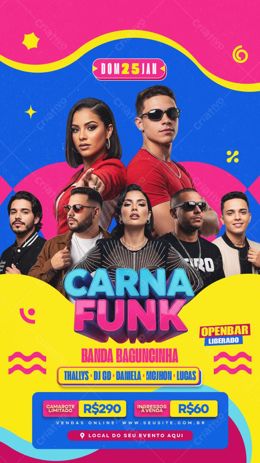 Story Instagram Carna Funk Janeiro PSD Editável