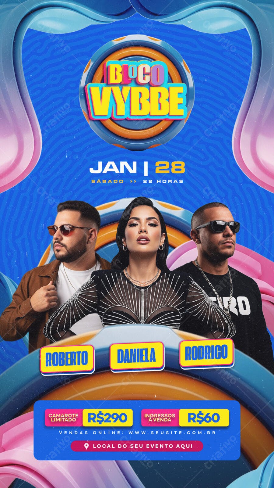Story Instagram Bloco Vybbe Pré-Carnaval PSD Editável