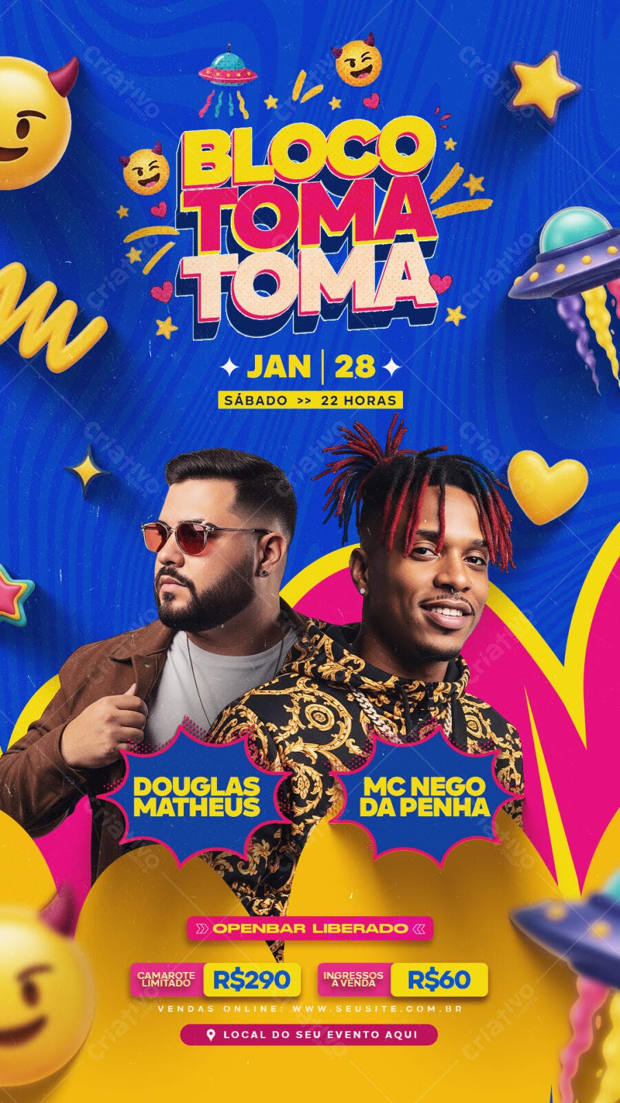 Story Instagram Bloco de Carnaval Pré-Carnaval PSD Editável
