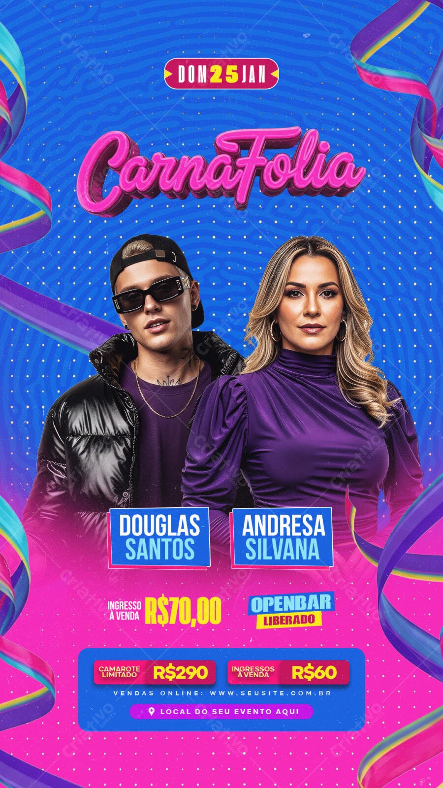 Story Instagram Carnafolia Carnaval Janeiro PSD Editável