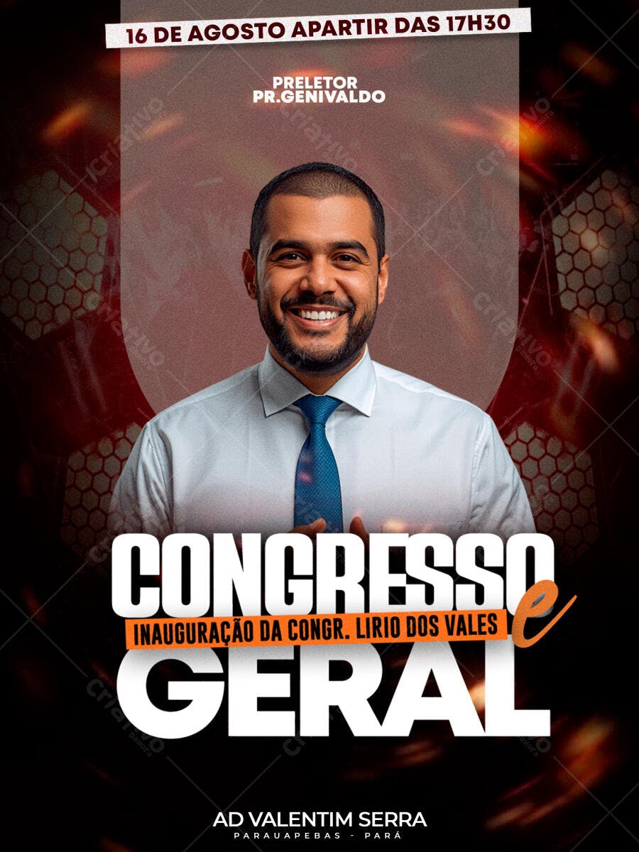 Flyer Congresso Geral Igreja Evangélica PSD Editável