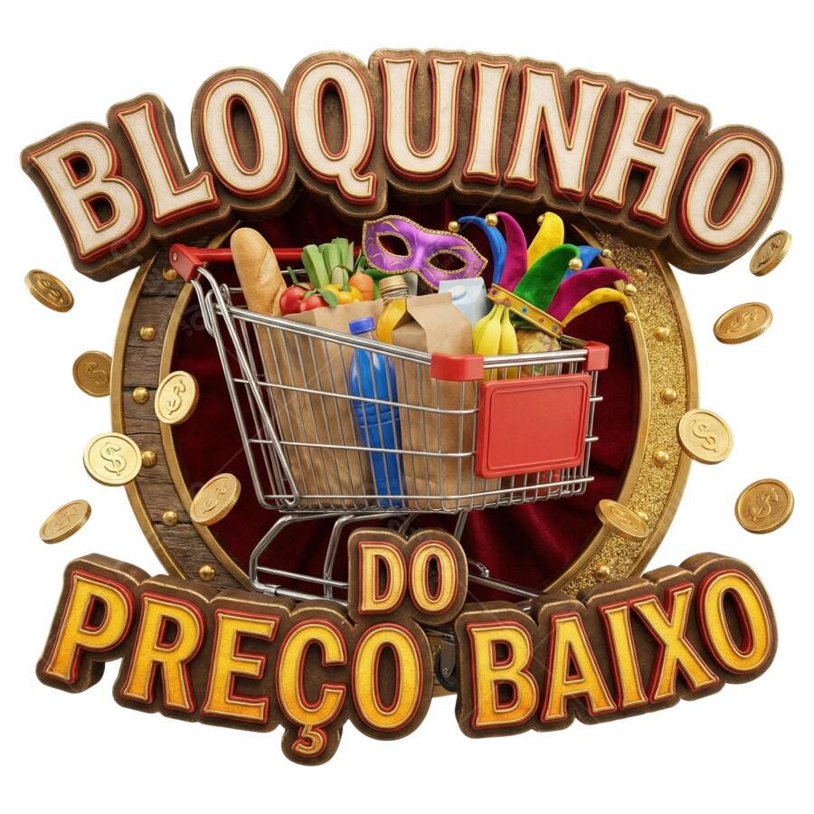 Selo 3D Bloquinho do Preço Baixo Carnaval Oferta PNG