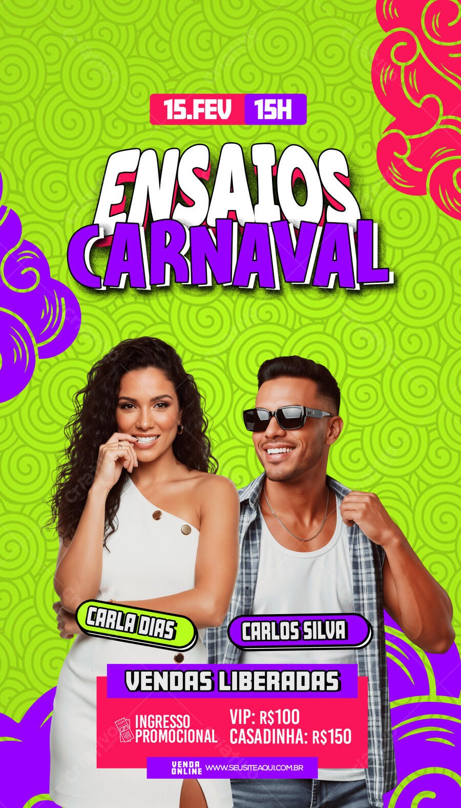 Story Ensaio Carnaval Fevereiro PSD Editável