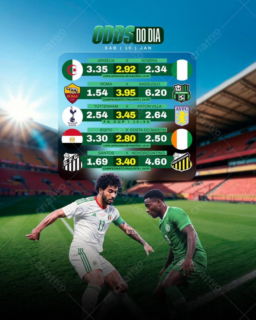 Post Instagram Odds do Dia Apostas Esportivas PSD Editável