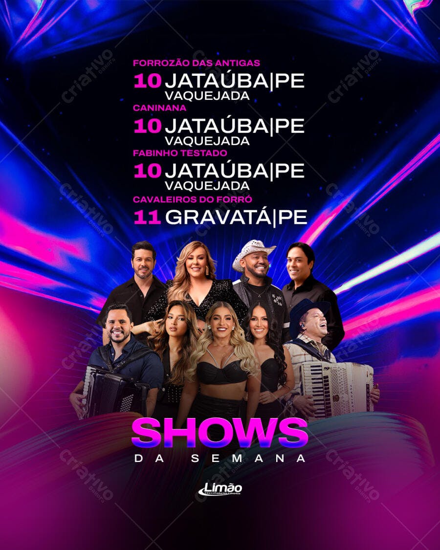 Flyer Shows da Semana Eventos Forró PSD Editável