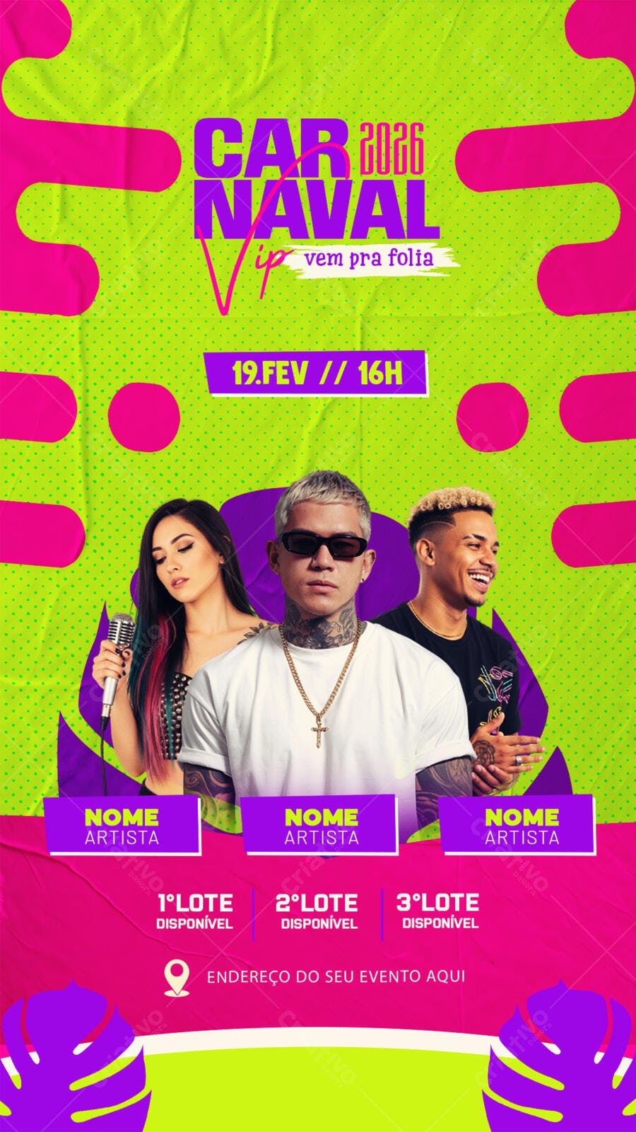 Story Instagram Carnaval VIP Fevereiro PSD Editável