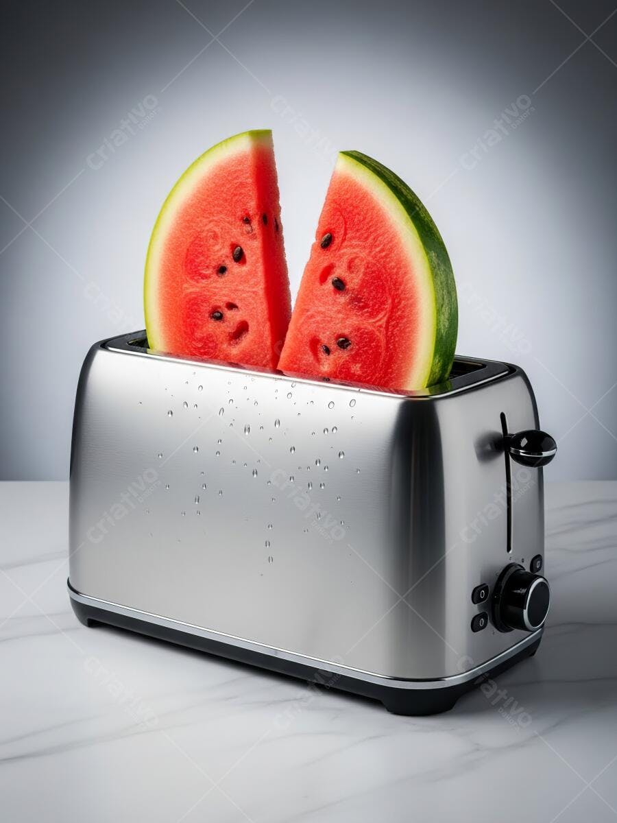 Foto Melancia Fatiada Torradeira Inovação Culinária