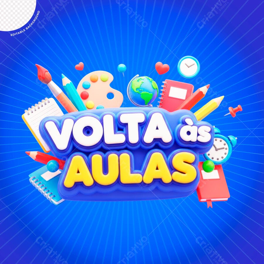 Volta às Aulas Escolar Setembro Amarelo PSD Editável