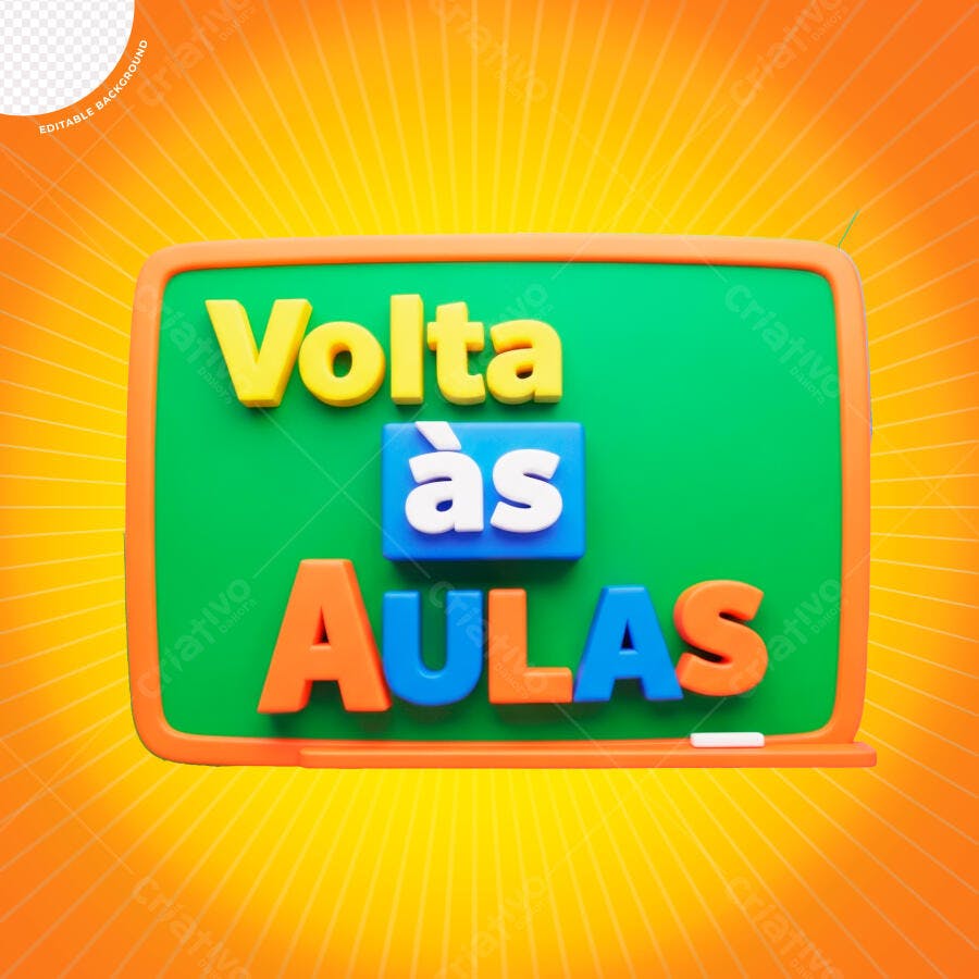 Volta às Aulas Quadro Escolar PSD Editável