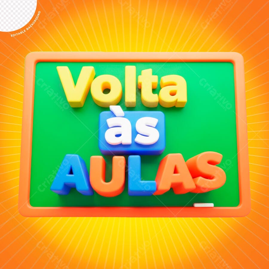 Volta às Aulas Quadro Escolar PSD Editável