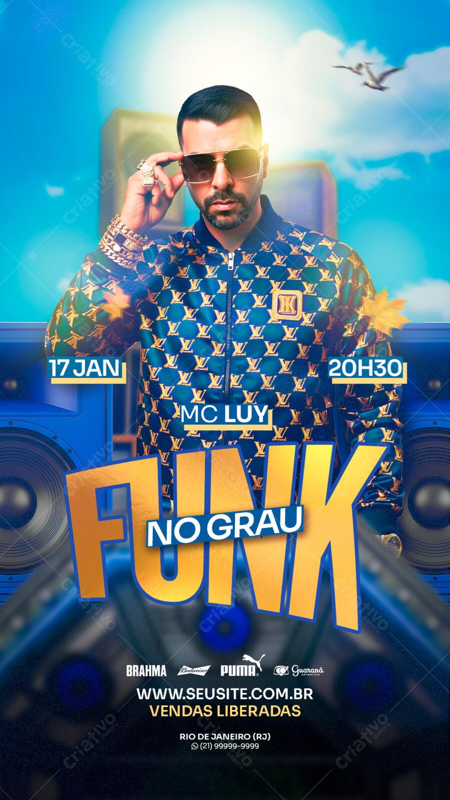 Story Instagram Funk No Grau MC Luy PSD Editável