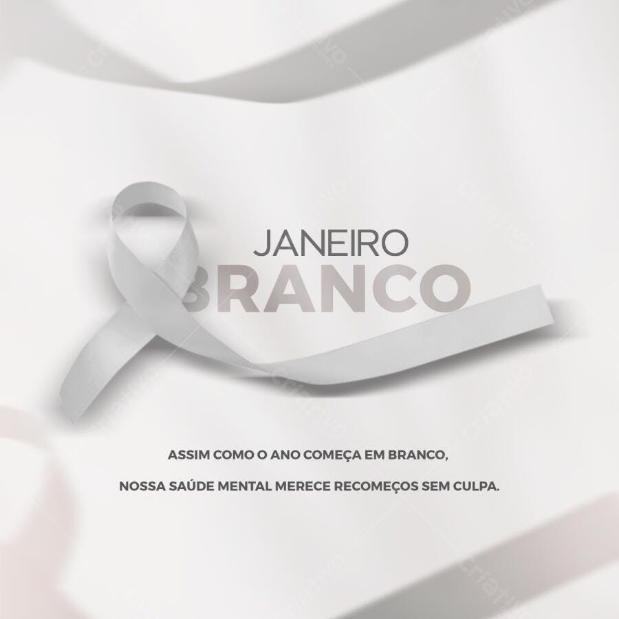 Post Janeiro Branco Saúde Mental PSD Editável