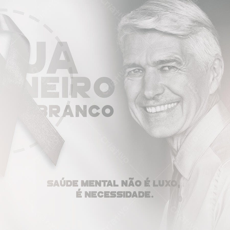 Post Janeiro Branco Saúde Mental PSD Editável