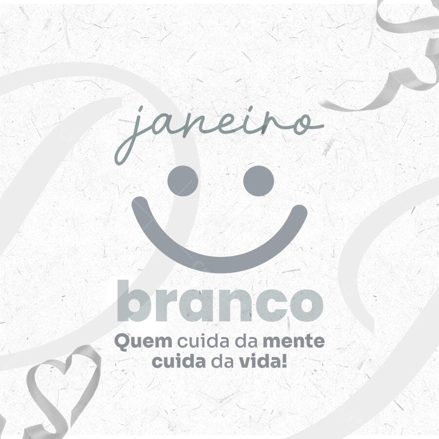 Post Janeiro Branco Conscientização Saúde Mental PSD Editável