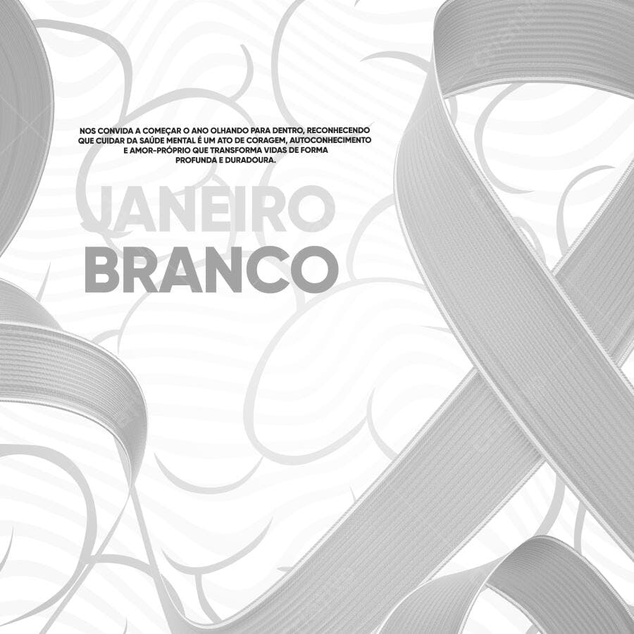 Post Janeiro Branco Conscientização Saúde Mental PSD Editável