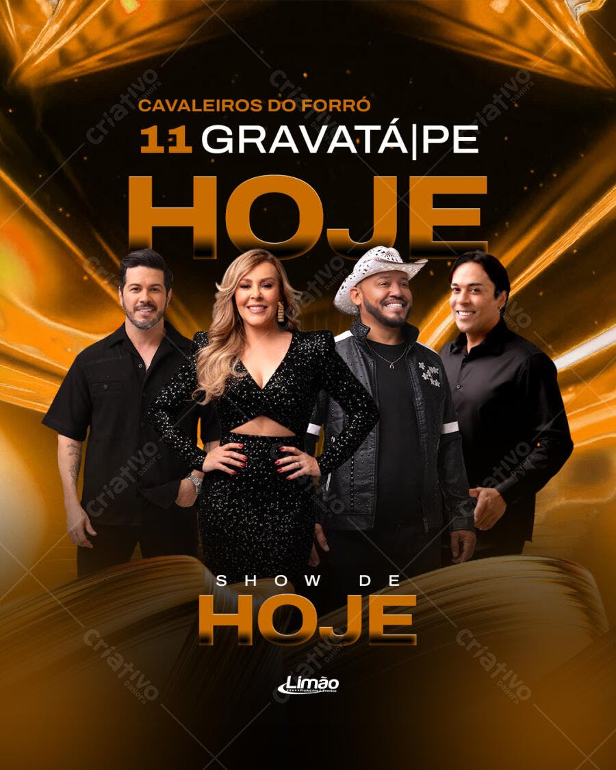 Flyer Show Cavaleiros do Forró Gravatá PSD Editável