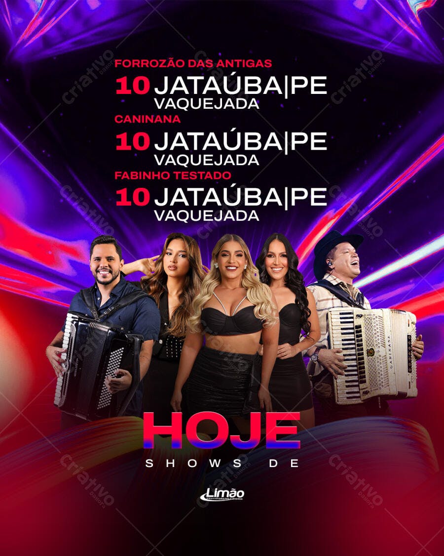 Flyer Forrozão Vaquejada Shows Musicais PSD Editável