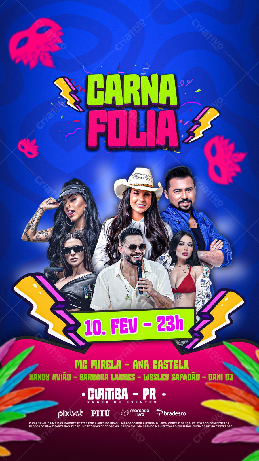 Story Instagram Carnaval Carna Folia Fevereiro PSD Editável