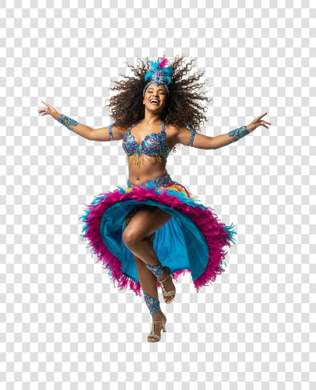 Foto Recortada Mulher Brasileira Dançando Carnaval Fevereiro PNG Fundo Transparente