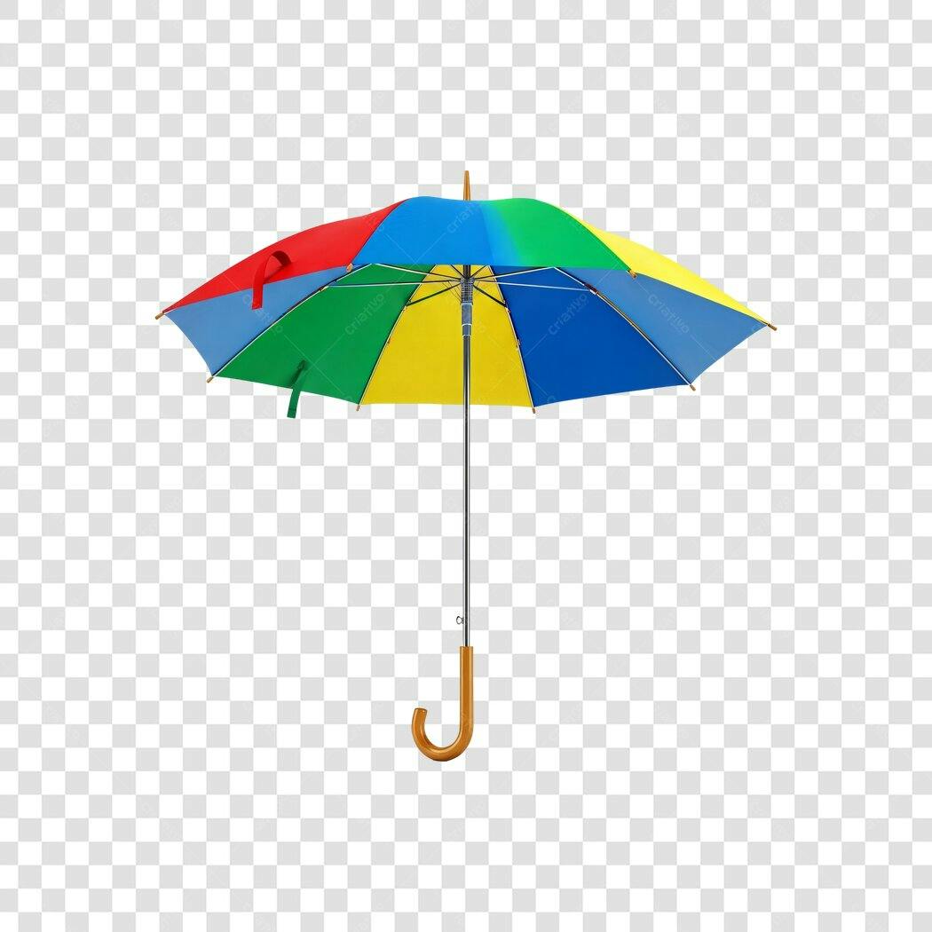 Foto Recortada Guarda-chuva Colorido Aberto PNG Fundo Transparente