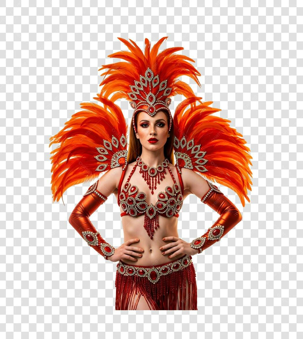 Foto Recortada Mulher Fantasia Carnaval Fevereiro PNG Fundo Transparente
