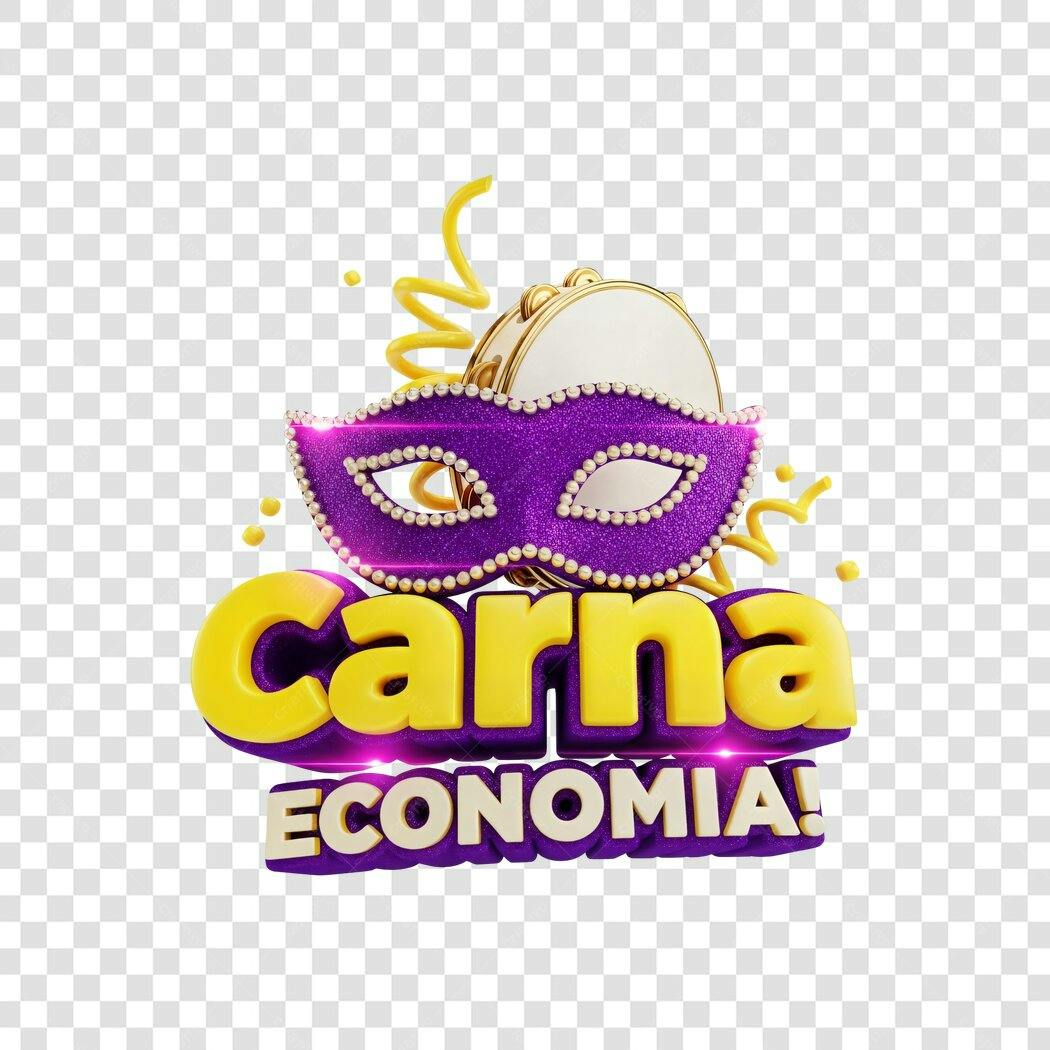 Elemento 3D Carnaval Carna Economia Fevereiro PNG Fundo Transparente
