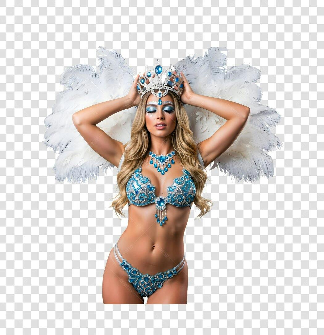 Foto Recortada Mulher Fantasia Carnaval Fevereiro PNG Fundo Transparente