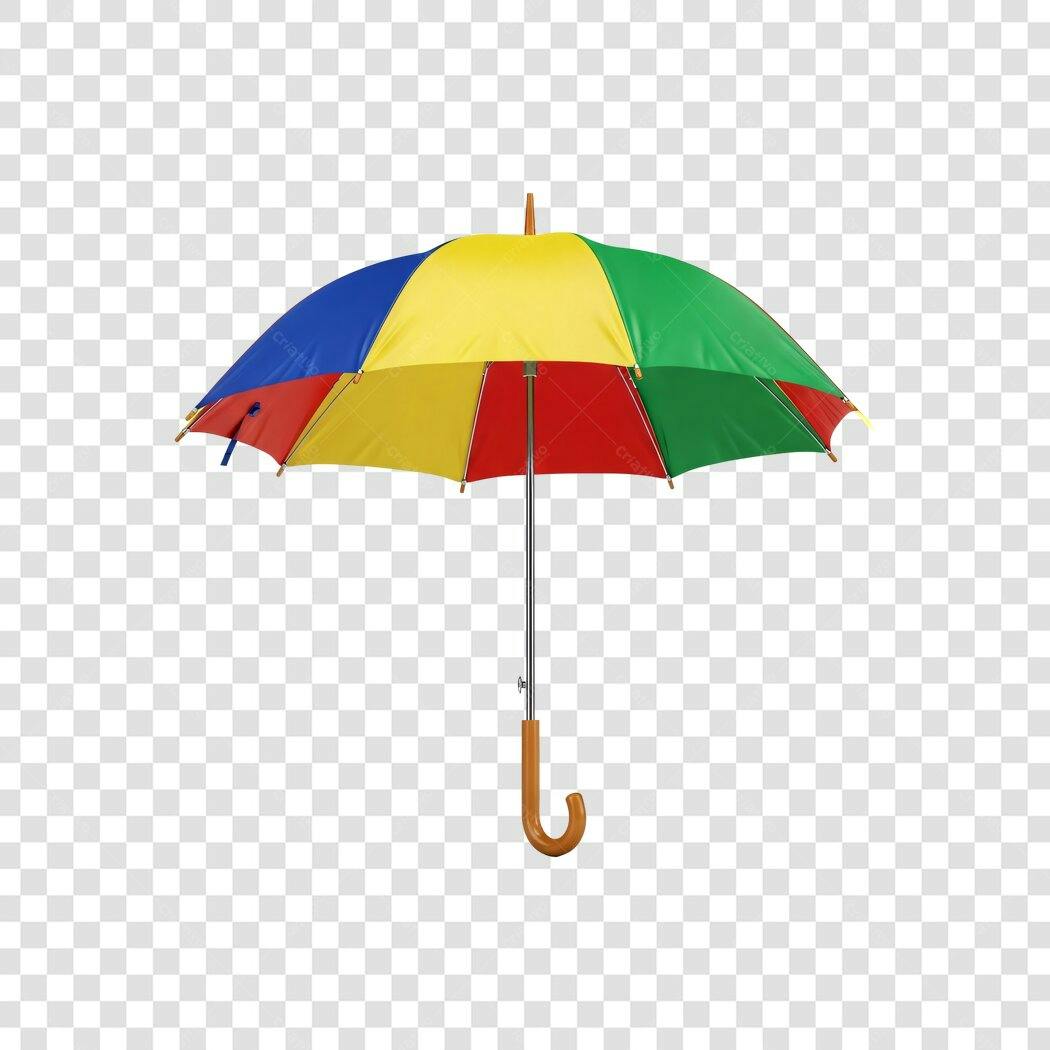Foto Recortada Guarda-chuva Colorido Aberto PNG Fundo Transparente