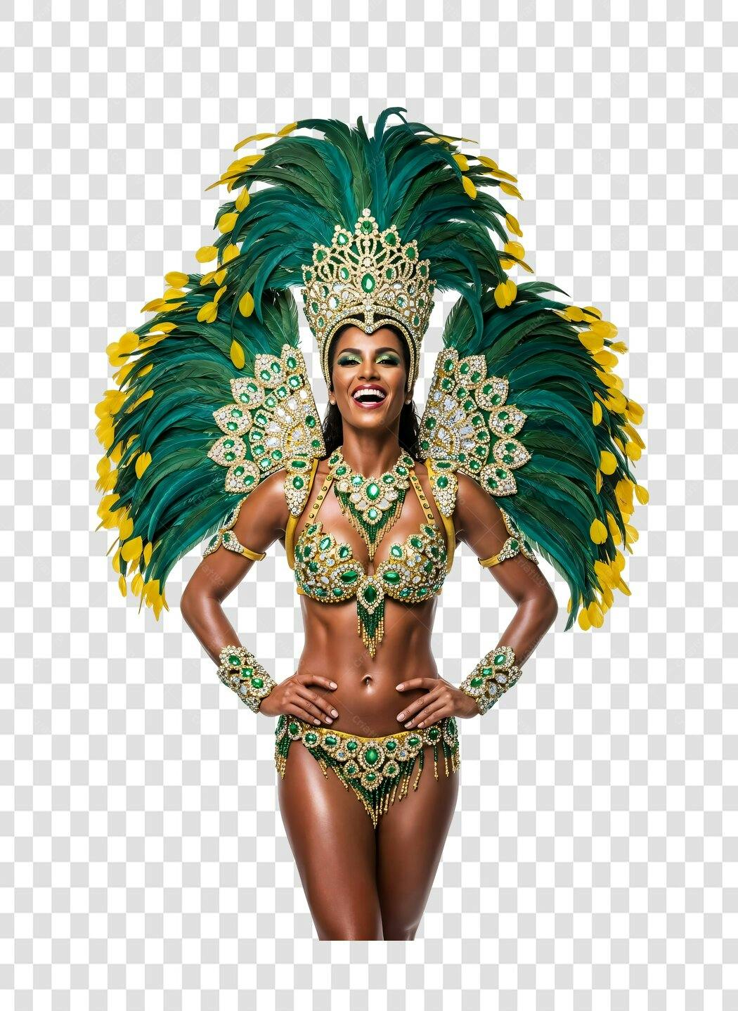 Foto Recortada Mulher Passista Carnaval Fevereiro PNG Fundo Transparente