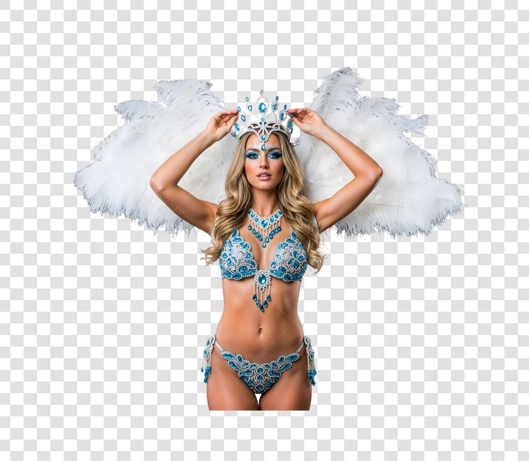 Foto Recortada Mulher Fantasia Carnaval Fevereiro PNG Fundo Transparente